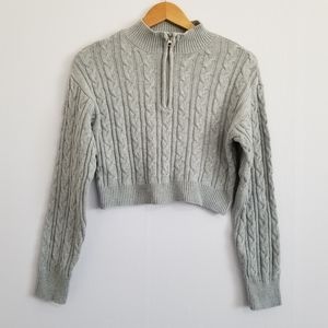 Wild Fable Grey Zipped Pullover Sweater Size XS